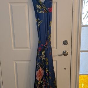 Lulu's Blue Floral Maxi Dress